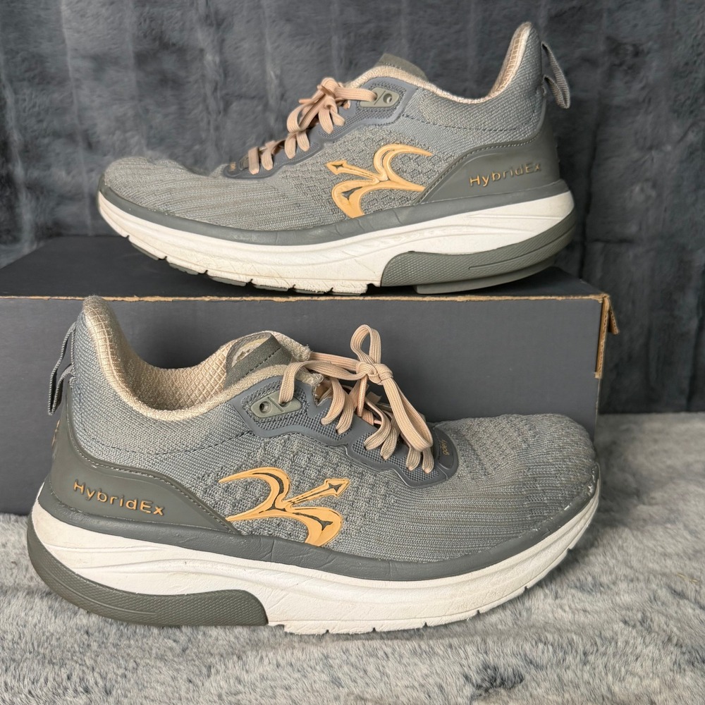 Gravity Defyer HybridEx Sneakers Womens 8 Grey Tan Walking Shoes TB9035FGP-W